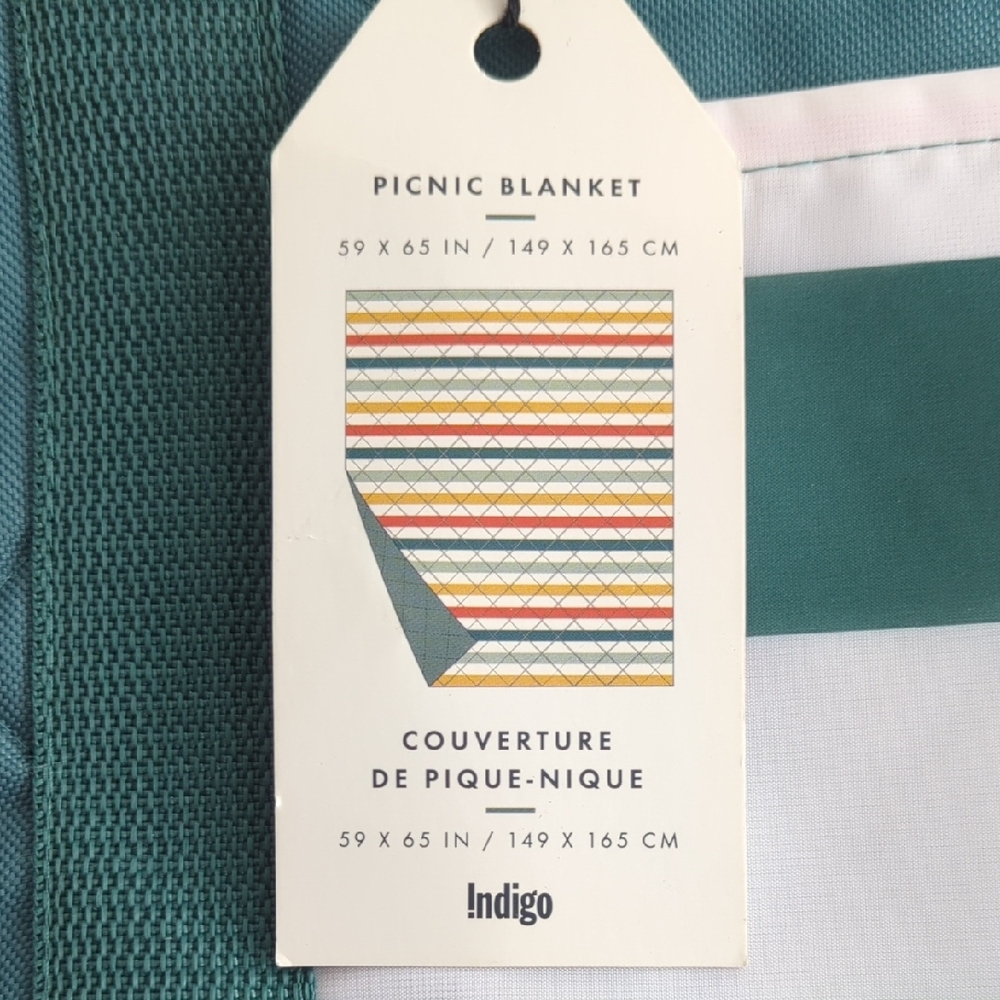 Indigo Striped Picnic Blanket